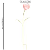 Itens Estaca de jardim decorativa em forma de tulipa para canteiros e bordaduras, 94 cm