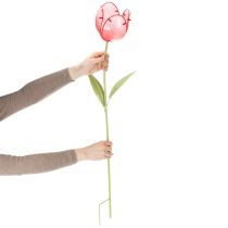 Itens Estaca de jardim em forma de tulipa de vidro - Linda decoração para jardim e varanda, 94 cm
