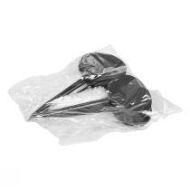 Itens Estacas de cama Estacas de jardim Placas de madeira ovais pretas H17,5 cm Pacote de 12