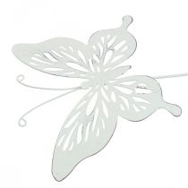 Estacas de jardim borboleta de metal branco 14×12,5/52cm 2uds