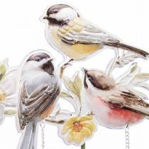Estacas de jardim pássaros de metal, estacas de flores para jardim 84cm