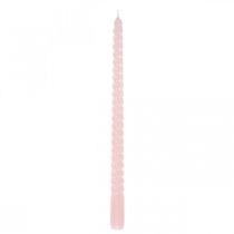 Velas torcidas velas espirais rosa Ø2.2cm H30cm 2pcs