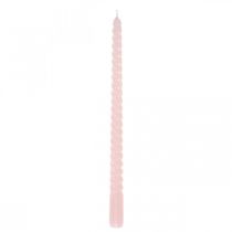 Itens Velas torcidas velas espirais rosa Ø2.2cm H30cm 2pcs