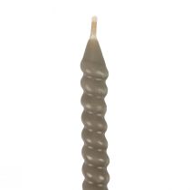 Itens Velas torcidas velas em espiral cinza verde Ø1,4cm Alt.18cm 4 unidades