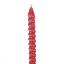 Itens Velas torcidas velas em espiral rosa Ø1,4cm Alt.18cm 4 unidades