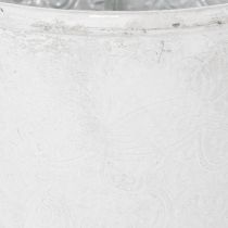 Itens Vaso ornamental de metal para plantas, branco, Ø18,5cm, A18cm