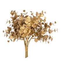 Itens Ramo decorativo artificial de eucalipto, na cor dourada, para decoração de mesa, 24 cm