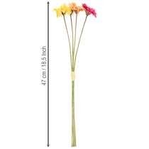 Itens Buquê de flores artificiais de gérbera para decoração fresca e fácil de cuidar, 47 cm, 32 peças.