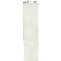 Itens Fita de presente para decoração de pezinhos de bebê, batizado, verde, 25mm, 16m