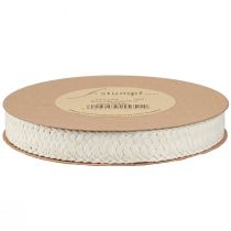 Itens Fita para presente Fita de papel trançado creme 20mm 10m