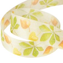 Itens Fita para presente folhas verdes de outono fita decorativa outono 25mm 20m