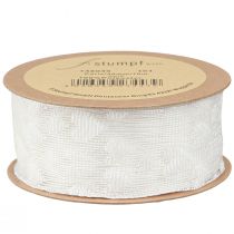 Itens Fita para presente corações fita malha glitter branco 40mm 10m