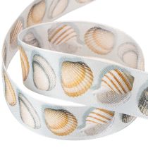 Itens Fita de presente decoração marítima conchas azul 25mm 15m
