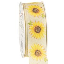 Itens Fita para presente girassóis fita amarela 40mm 15m