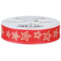 Itens Fita de presente estrelas fita de Natal vermelho ouro 25mm 18m