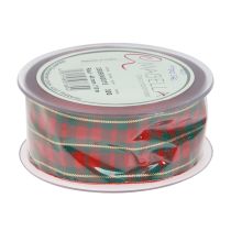 Itens Fita para presente Fita decorativa xadrez escocesa vermelho verde 40mm 15m