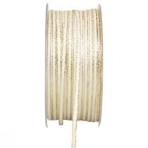 Fita para presente fita de seda fita trançada em ouro branco 3mm 100m