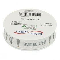 Itens Fita de presente Natal Feliz Natal Cinza 25mm 18m