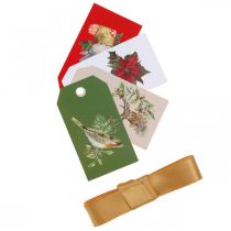 Itens Papel de embrulho com fita de seda e etiquetas 4 folhas em conjunto 50 × 70cm