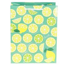 Itens Saco de presente de papel com alças de limão 18×10×23cm 2 unidades