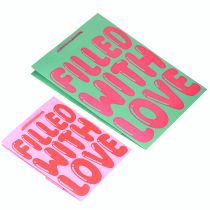 Itens Sacola de presente com alças “Cheio de Amor” H36/23cm conjunto de 2