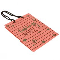 Itens Sacola de presente com corações “Pessoa favorita” papel 18×10×23cm 2 unidades