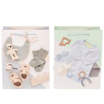 Itens Sacola de presente para bebê menino - Ideal para presentear no nascimento - 23 cm - 2 unidades