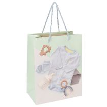 Itens Sacola de presente para bebê menino - Ideal para presentear no nascimento - 23 cm - 2 unidades