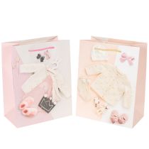 Itens Sacolas de presente para bebês meninas, sacolas para presente de nascimento, 23×18cm, 2 unidades