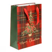 Itens Sacolas de presente árvore de Natal vermelho verde 18x24cm 4 peças