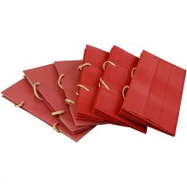 Itens Sacos para presentes sacos de papel vermelhos com alça 24×12×12cm 6 unidades