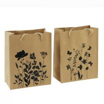 Itens Sacos para presentes com asas papel natural preto 12×15cm 6 un
