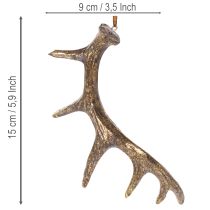 Itens Pingentes decorativos rústicos em forma de chifre para parede ou árvore, 15 cm, conjunto de 6 peças