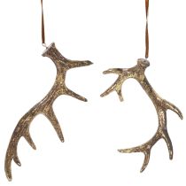 Itens Pingentes decorativos rústicos em forma de chifre para parede ou árvore, 15 cm, conjunto de 6 peças