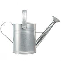 Itens Regador decorativo, design retrô, metal, prateado, 42x15,5x27cm, decoração vintage para varanda, vaso de flores