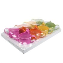 Itens Regador decorativo colorido, Ø11cm, A9,5cm, para plantio, decoração de mesa na primavera, metal, conjunto de 8