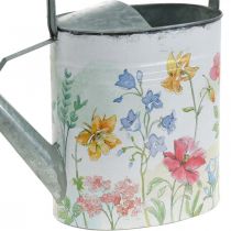 Regador decorativo de metal, jarro de metal flores vintage L35cm H31cm
