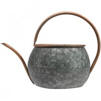 Itens Regador decorativo de metal, estilo campestre vintage, decoração de jardim, para plantio, cobre prateado, C41cm Ø26cm A30cm