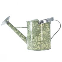 Itens Regador de metal, estilo vintage, verde e prata com estampa floral - vaso decorativo, Ø18cm