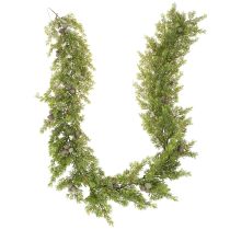 Itens Guirlanda artificial de cipreste com pinhas, 180 cm, para mesa e porta.