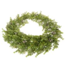 Itens Guirlanda artificial de cipreste com pinhas, 180 cm, para mesa e porta.