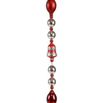 Guirlanda de Natal decoração de vidro decoração de janela prata vermelha 200cm