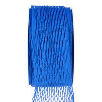 Fita de rede, fita de grade, fita decorativa, azul, reforçada com arame, 50 mm, 10 m