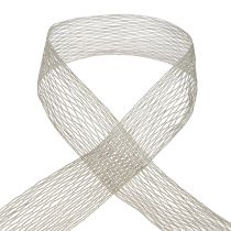 Fita de malha, fita de grade, fita decorativa, marrom, reforçada com arame, 50mm, 10m