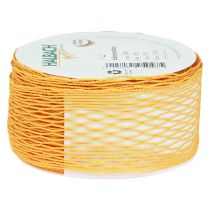 Itens Fita de malha decorativa, laranja, reforçada com arame, 50 mm, 10 m
