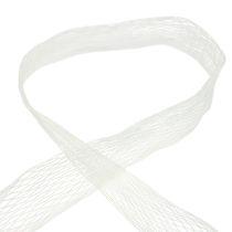 Fita de rede, fita de grade, fita decorativa, branca, reforçada com arame, 50 mm, 10 m