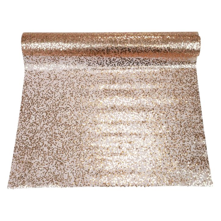 Itens Caminho de mesa em ouro rosa de Natal 48×450cm