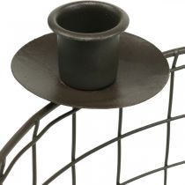 Cesto de arame cesto decorativo de metal castiçal castanho Ø31.5cm
