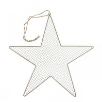 Itens Decoração de malha estrela de metal estrela decoração de metal ouro Ø47cm