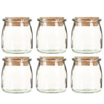 Itens Decoração de Vidro com Cortiça Vintage Transparente Natural Ø7cm H8cm 6 pcs